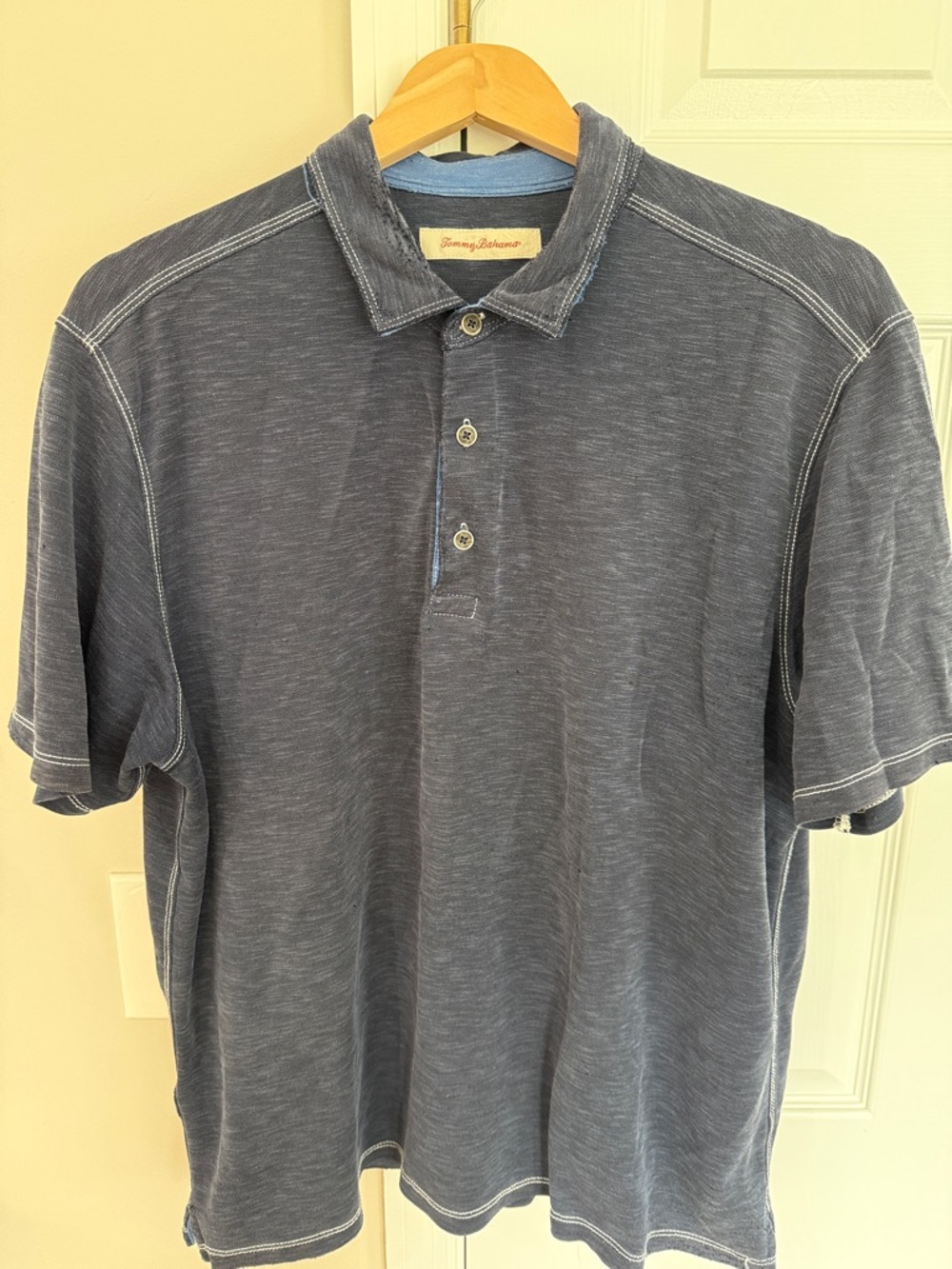 Tommy Bahama Indigo Slub Short-Sleeve Polo